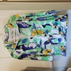 Onque Casuals full-zip, 3/4 sleeve top